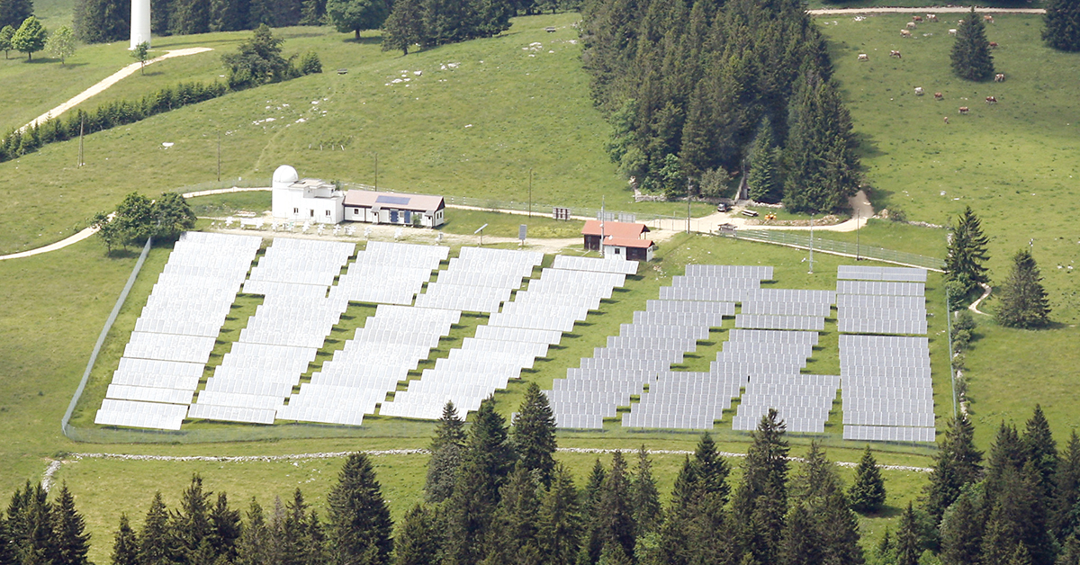 Le parc photovoltaïque du Mont-Soleil était le plus grande d\u2019Europe à sa création.