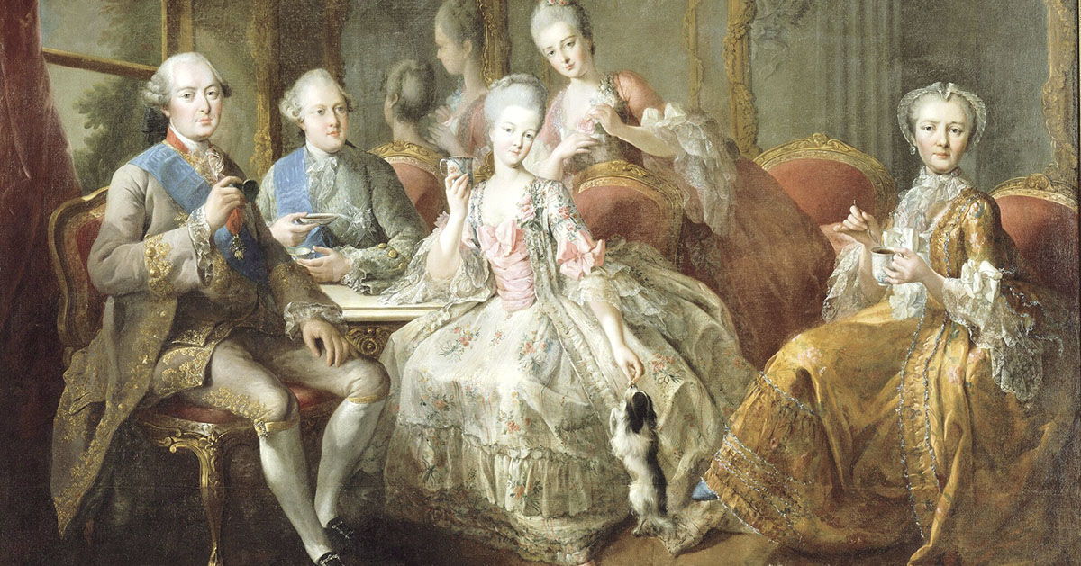 La famille du duc de Penthièvre en 1768 ou La Tasse de  Chocolat, par Jean-Baptiste Charpentier le Vieux. 