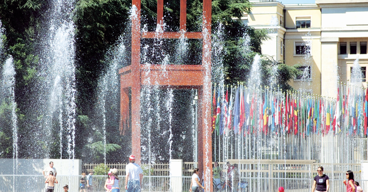 Place des Nations, Genève. Aménagement réalisé par des architectes de l’AGA.