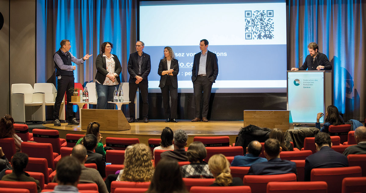 Les intervenants du Peit déjeuner des PME et des start-up, à la FER Genève.