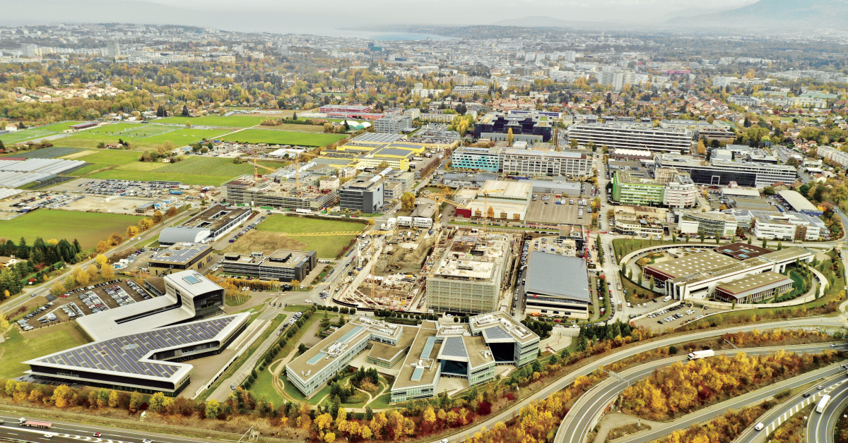 La zone industrielle de Plan-les-Ouates - ZIPLO - a entamé sa mue il y a plusieurs années (ici: en 2018). La construction de l’Espace Tourbillon, dès 2017 et achevé en 2022, est le dernier projet d’envergure en date.